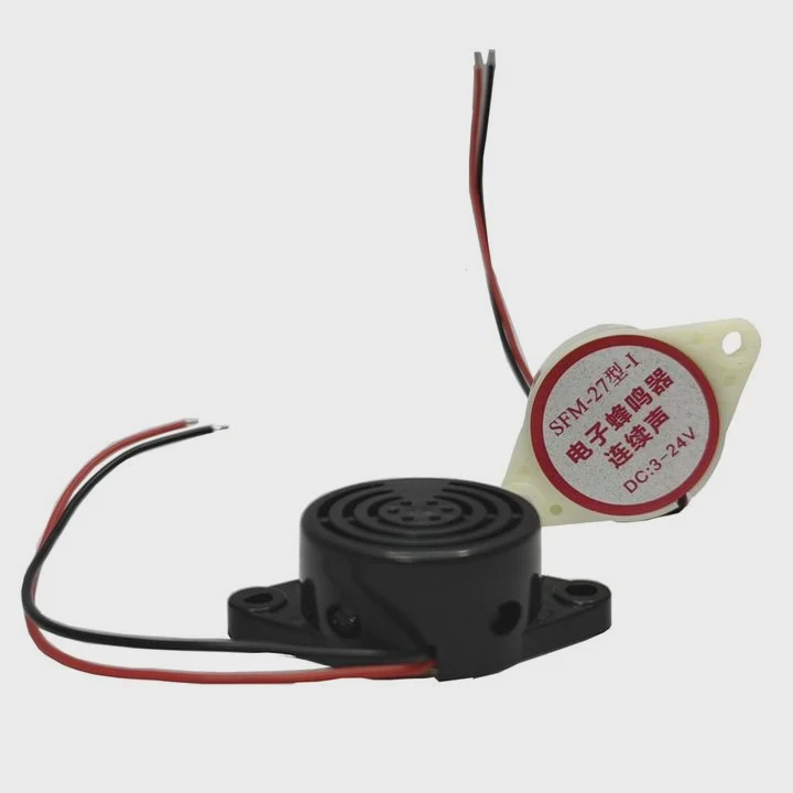 3-24V Wired Active Piezo Buzzer Black